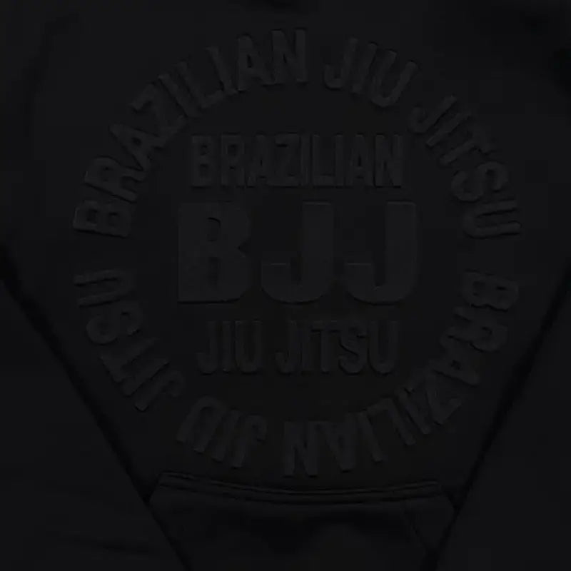 Embossed Black BJJ Hoodie with Circular Embossed Logo by CYPHR Combat - CYPHR Combat