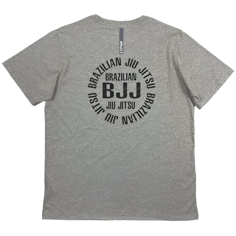 CYPHR Combat Short Sleeve Light Gray BJJ T-Shirt with Logo - CYPHR Combat