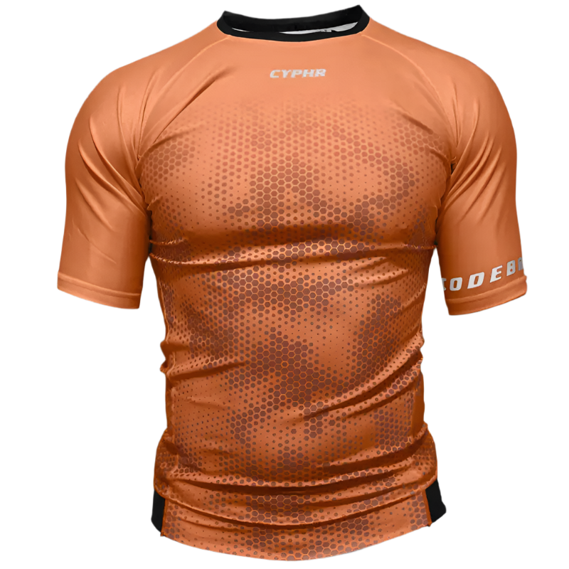 BJJ Rash Guard Brown Hexagon Camouflage - CYPHR Combat