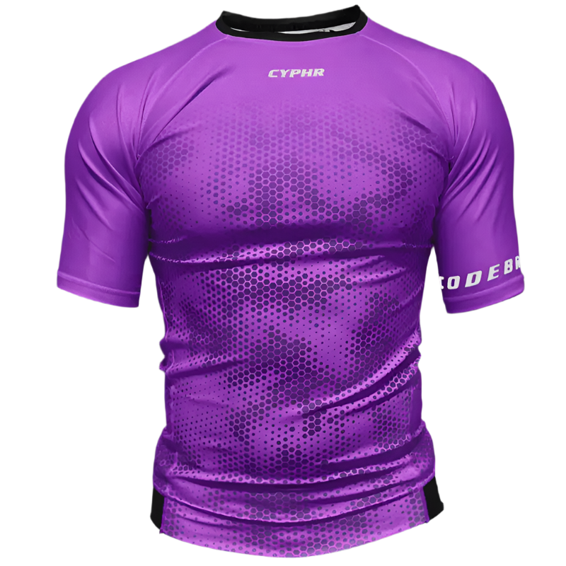 BJJ Rash Guard Purple Hexagon Camouflage - CYPHR Combat