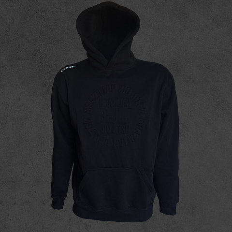 Embossed Black BJJ Hoodie