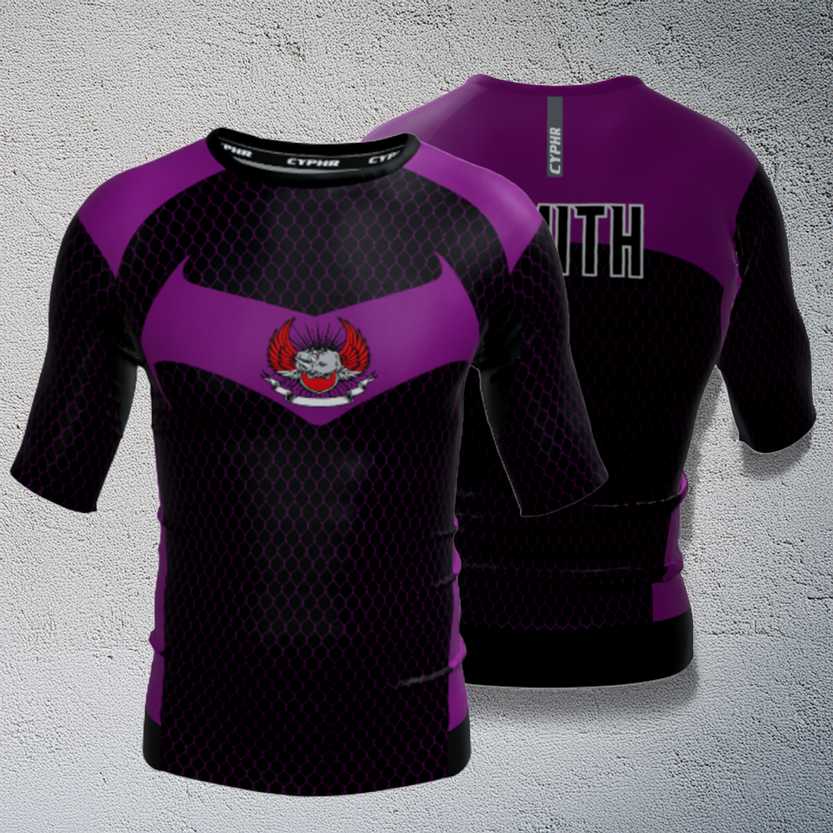 Custom short sleeve BJJ rash guard