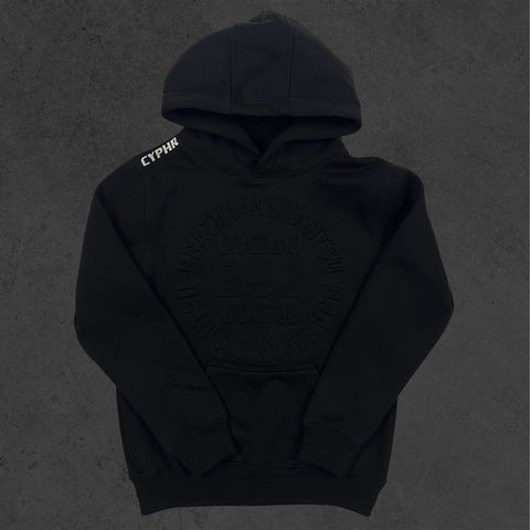 Embossed Black BJJ Hoodie