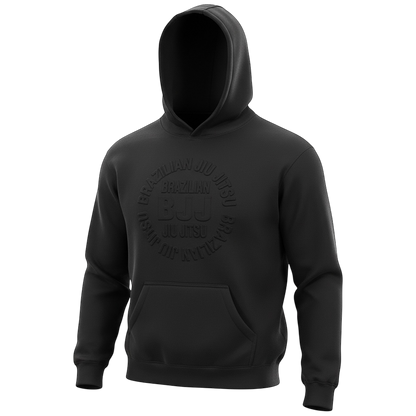 Embossed Black BJJ Hoodie with Circular Embossed Logo by CYPHR Combat