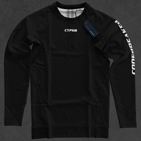 Long Sleeve Rash Guard - CYPHR Signature - Black