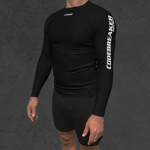 Long Sleeve Rash Guard - CYPHR Signature - Black