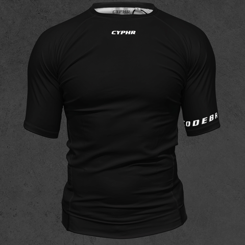 Short Sleeve Rash Guard - CYPHR Signature -  Black