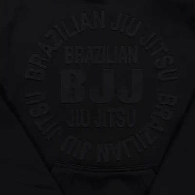 Embossed Black BJJ Hoodie with Circular Embossed Logo by CYPHR Combat - CYPHR Combat
