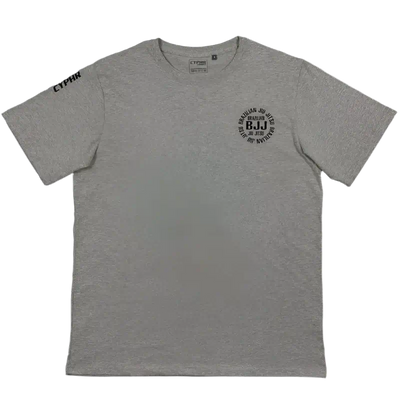 CYPHR Combat Short Sleeve Light Gray BJJ T-Shirt with Logo - CYPHR Combat