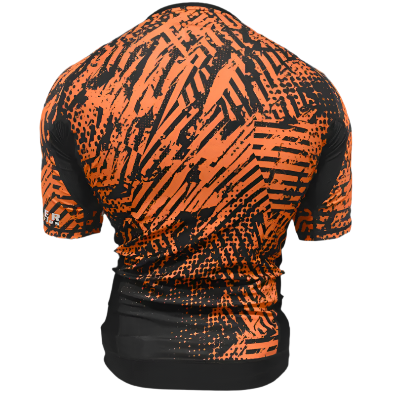 CYPHR Combat Brown and Black Rash Guard with Abstract Enigma Pattern - CYPHR Combat