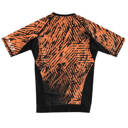 CYPHR Combat Brown and Black Rash Guard with Abstract Enigma Pattern - CYPHR Combat