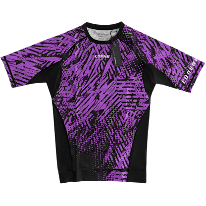 CYPHR Combat Rash Guard with Black and Purple Enigma - CYPHR Combat