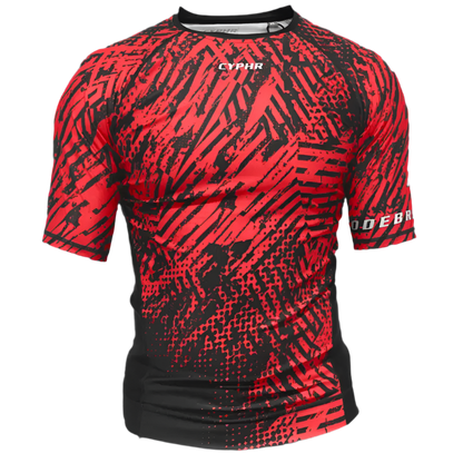 CYPHR Combat Rash Guard in Red and Black Enigma - CYPHR Combat