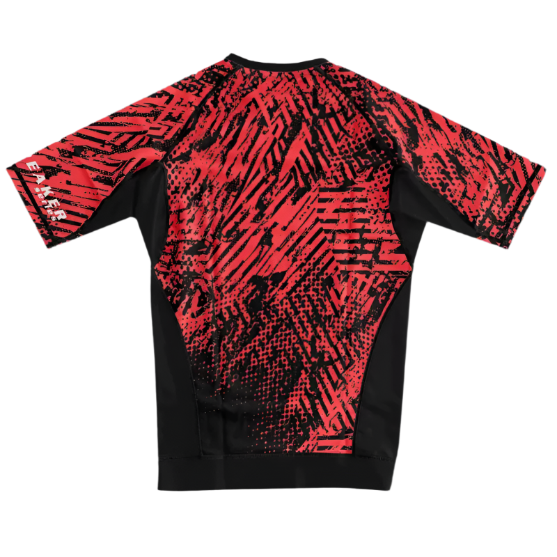 CYPHR Combat Rash Guard in Red and Black Enigma - CYPHR Combat