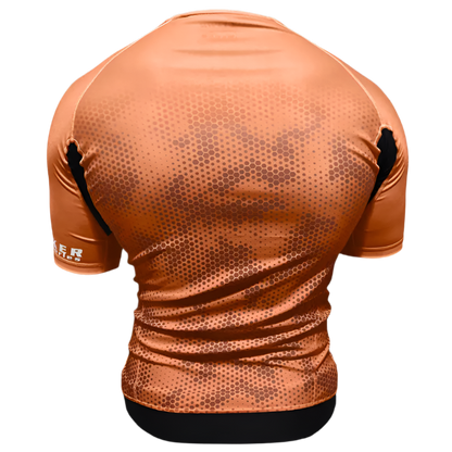 BJJ Rash Guard Brown Hexagon Camouflage - CYPHR Combat