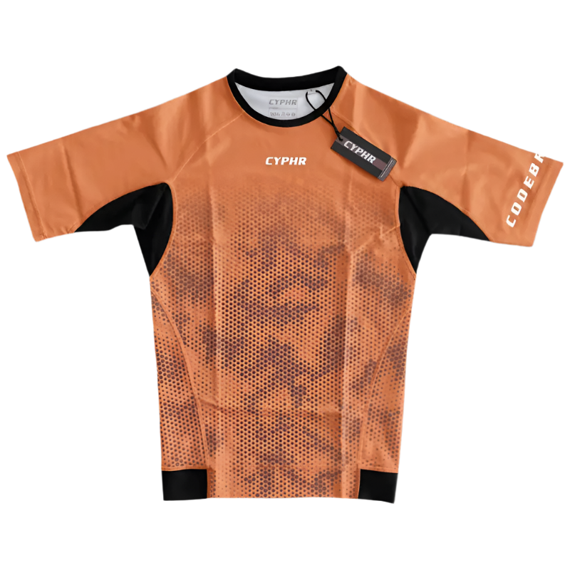 BJJ Rash Guard Brown Hexagon Camouflage - CYPHR Combat