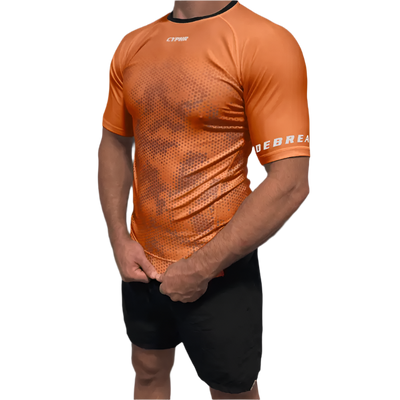 BJJ Rash Guard Brown Hexagon Camouflage - CYPHR Combat