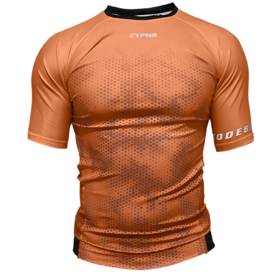 BJJ Rash Guard Brown Hexagon Camouflage - CYPHR Combat