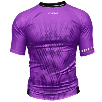 BJJ Rash Guard Purple Hexagon Camouflage - CYPHR Combat