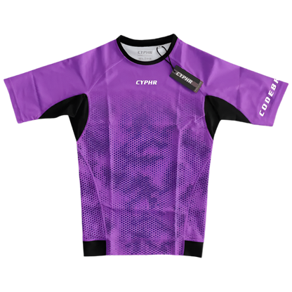 BJJ Rash Guard Purple Hexagon Camouflage - CYPHR Combat